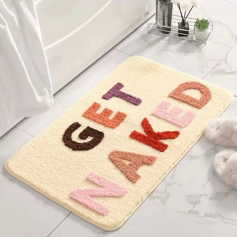 Letter flocked anti-slip floor MATS for bathrooms