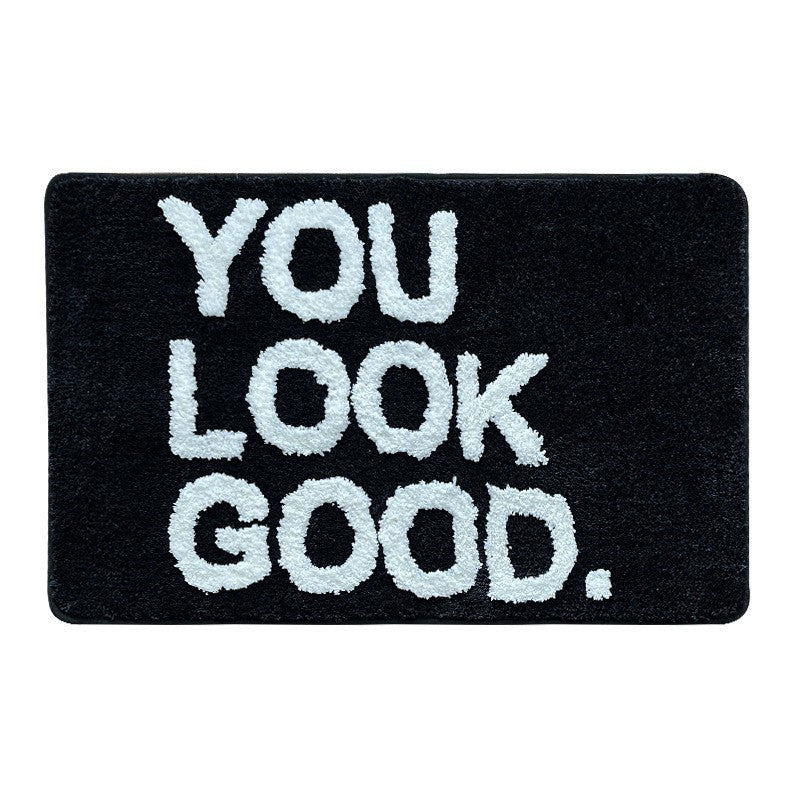 Letter flocked anti-slip floor MATS for bathrooms