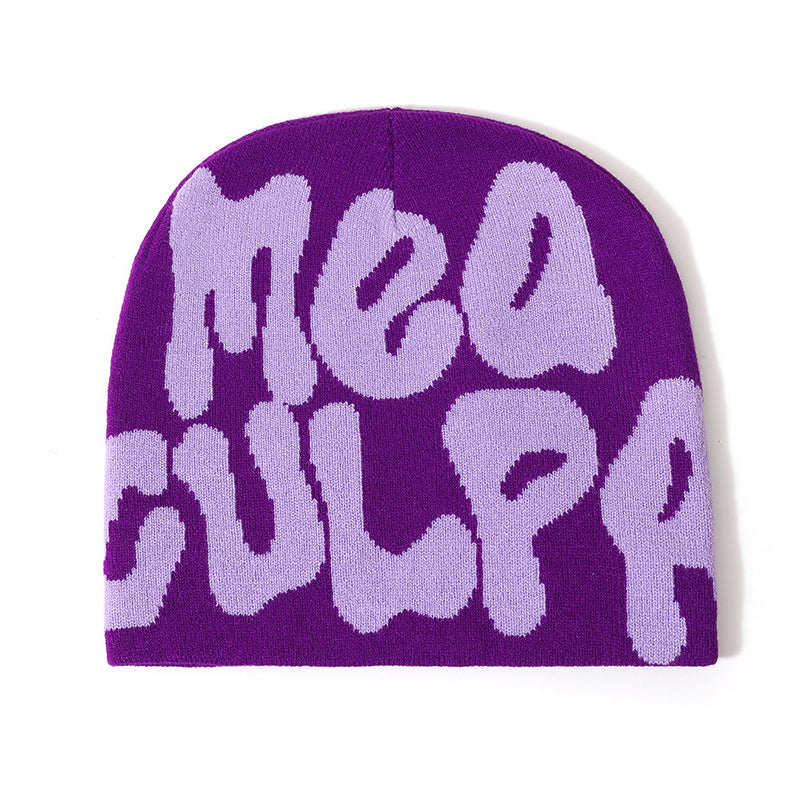 Letter Jacquard Knitted Beanie