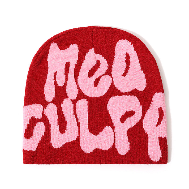 Letter Jacquard Knitted Beanie
