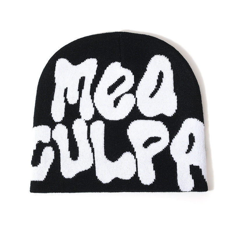 Letter Jacquard Knitted Beanie