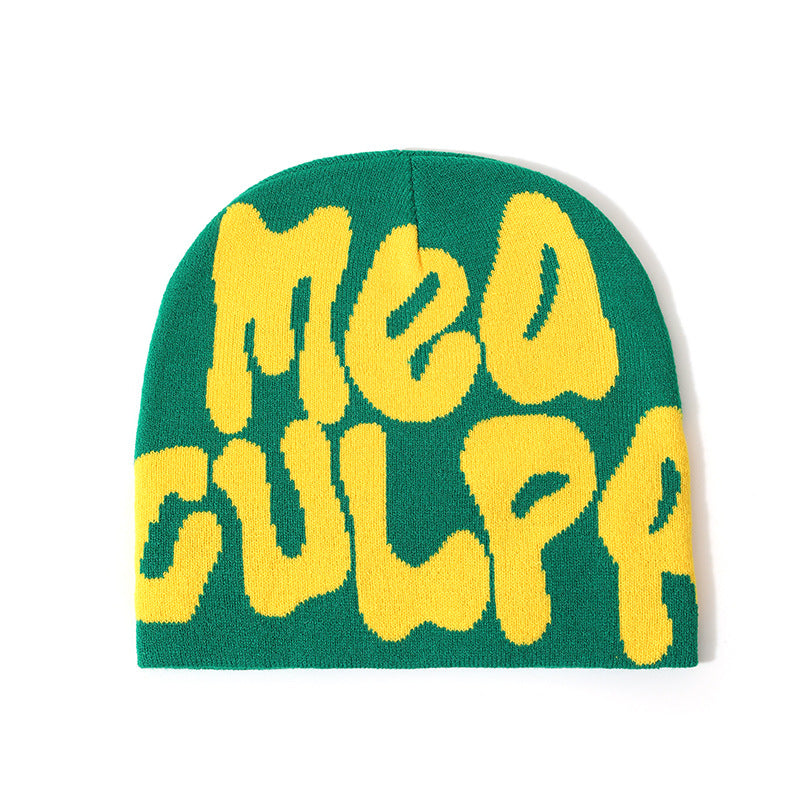 Letter Jacquard Knitted Beanie