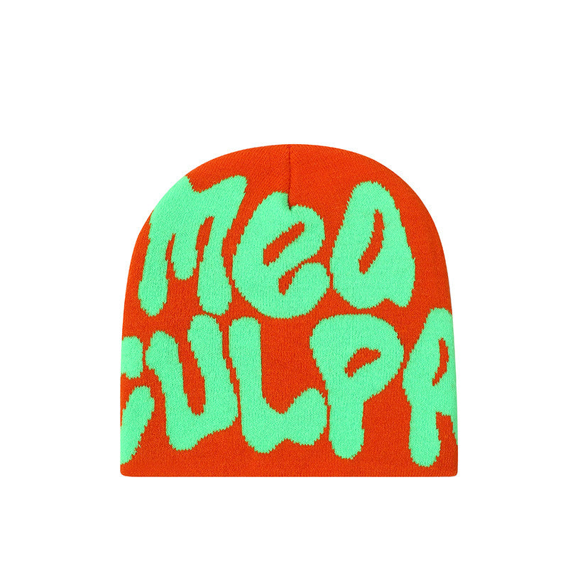 Letter Jacquard Knitted Beanie
