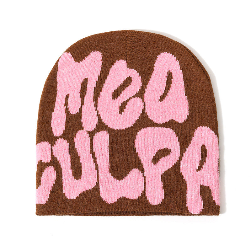 Letter Jacquard Knitted Beanie