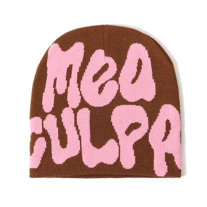 Letter Jacquard Knitted Beanie