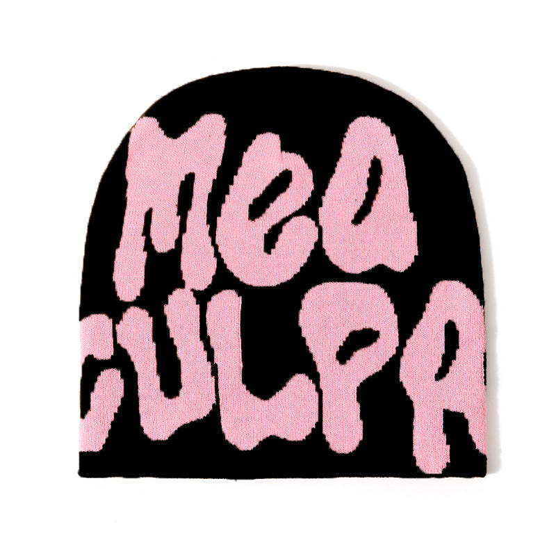 Letter Jacquard Knitted Beanie