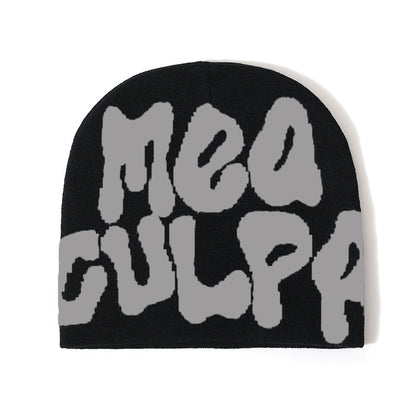 Letter Jacquard Knitted Beanie