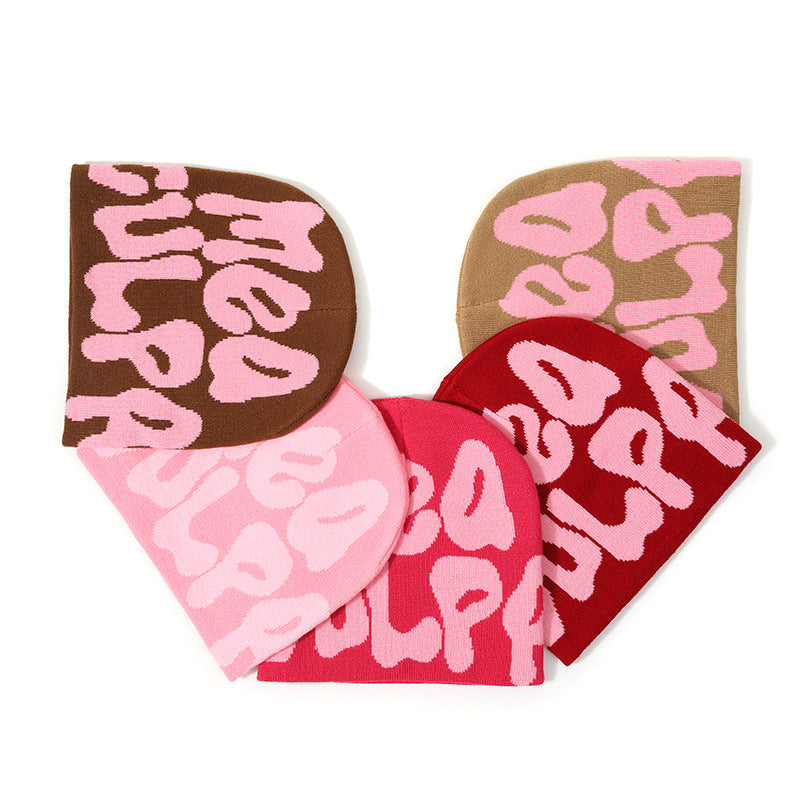 Letter Jacquard Knitted Beanie