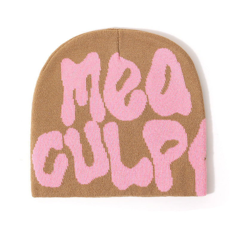 Letter Jacquard Knitted Beanie