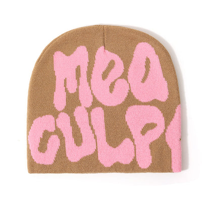 Letter Jacquard Knitted Beanie