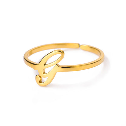Letter Open Ring