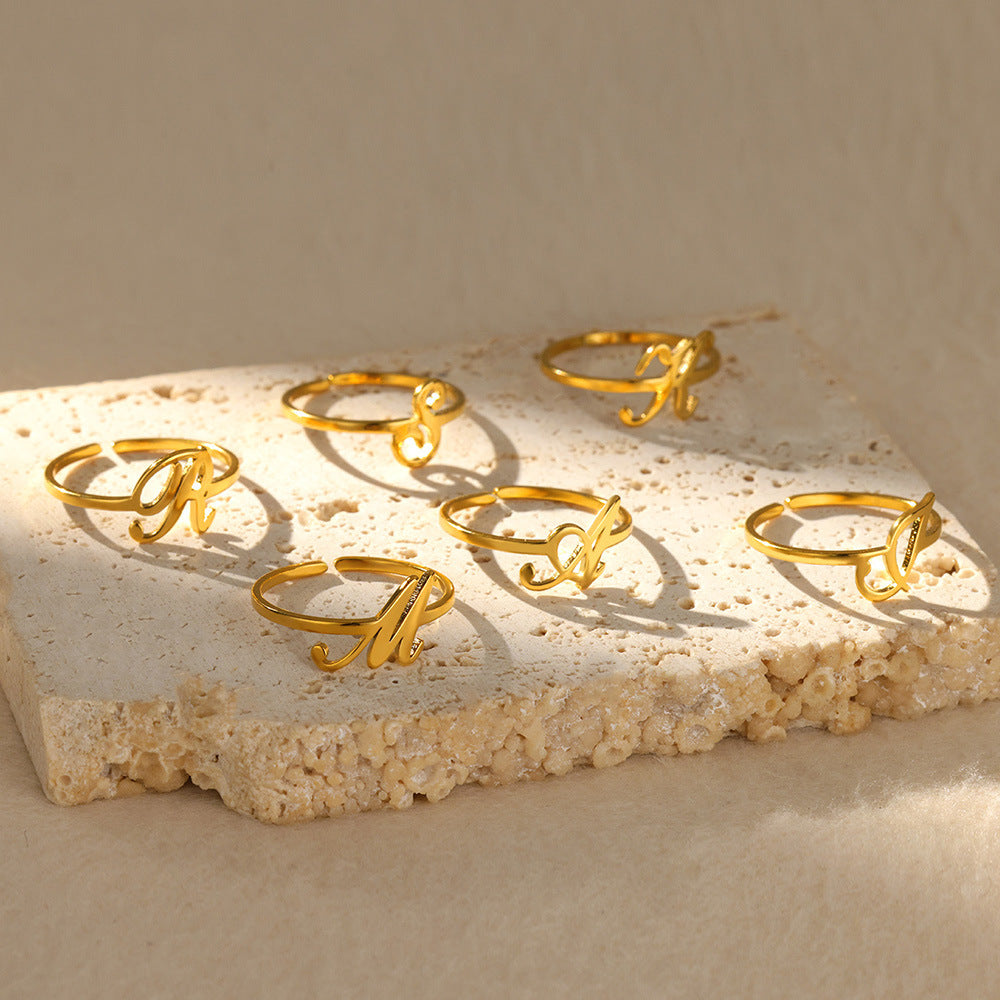Letter Open Ring