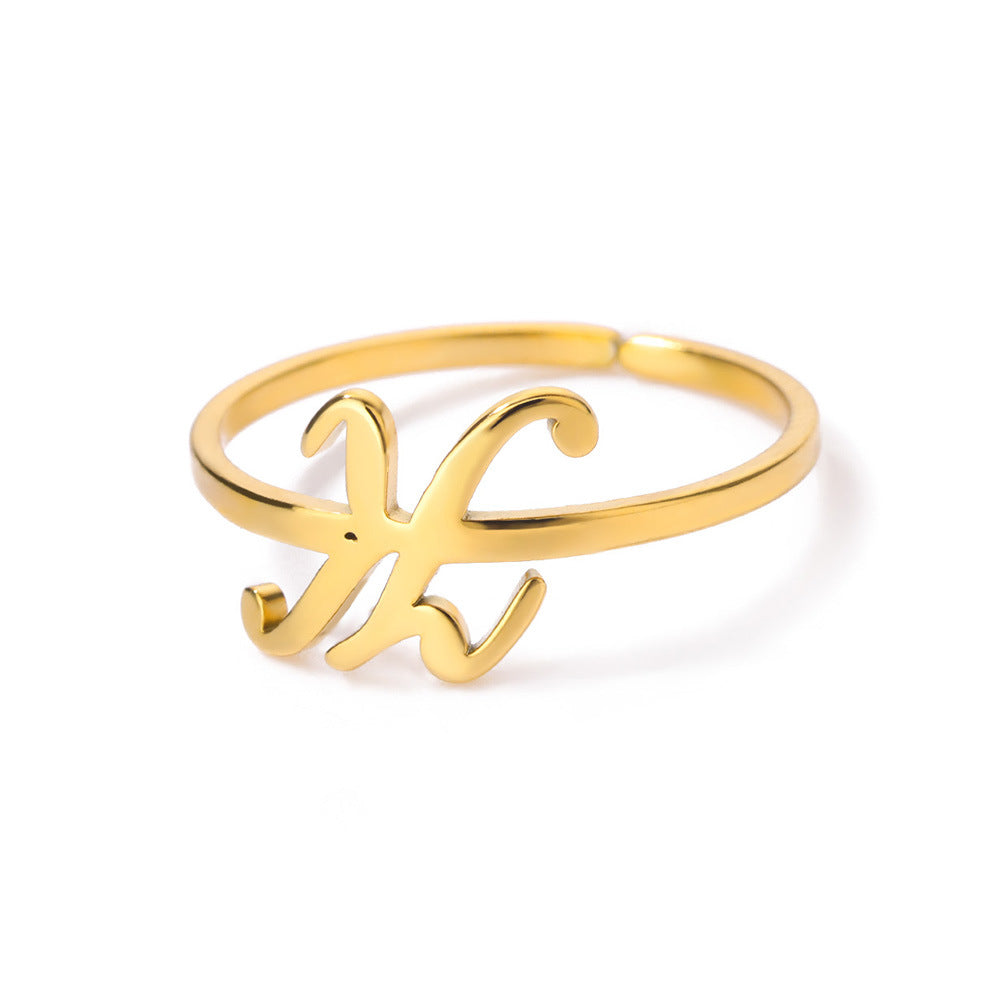 Letter Open Ring