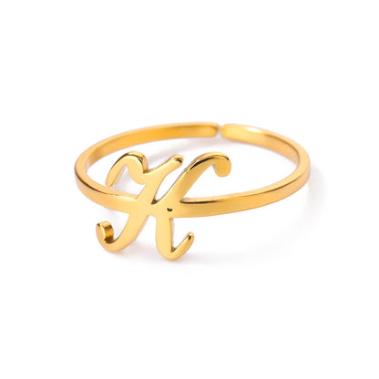 Letter Open Ring