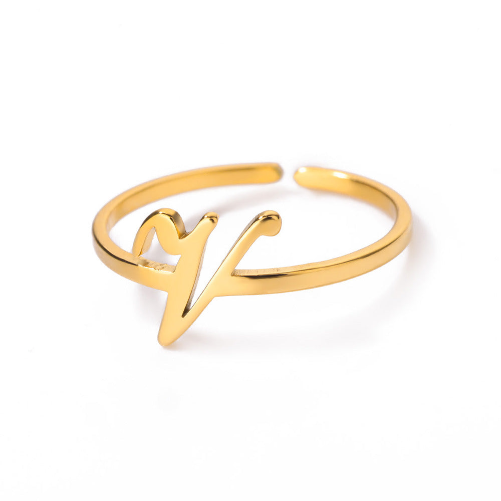 Letter Open Ring