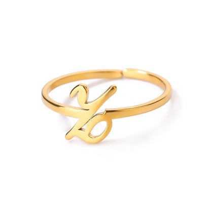 Letter Open Ring