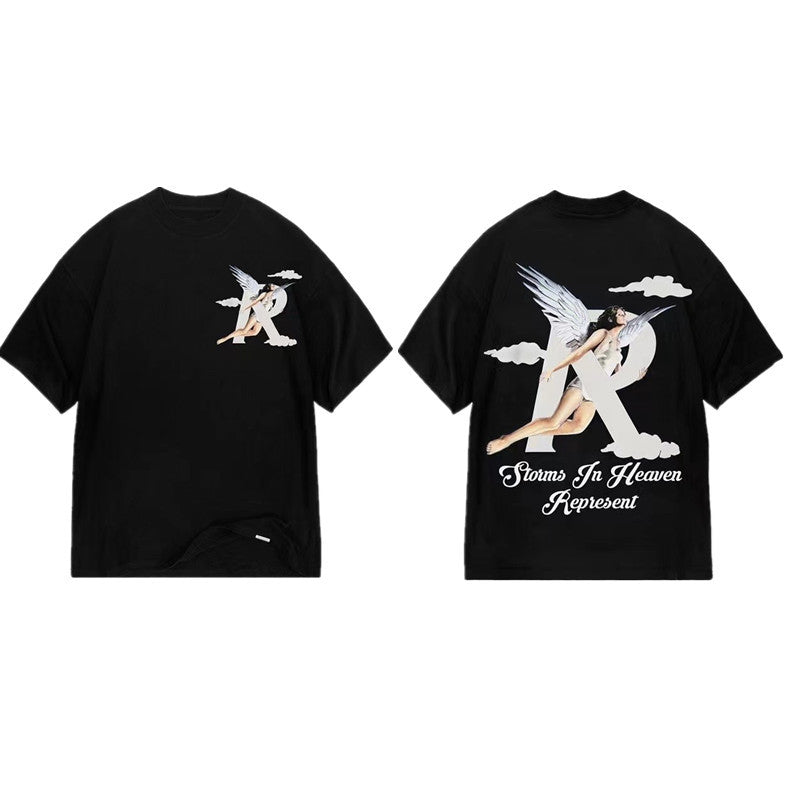 Letter Print Cotton T-Shirt