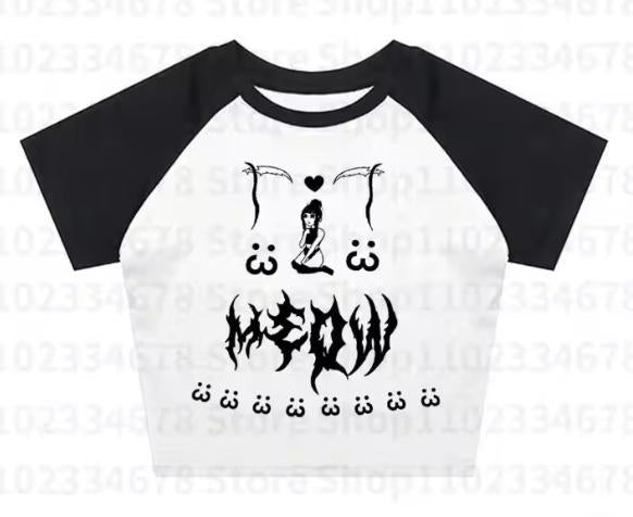 Letter Print Cropped T-Shirt