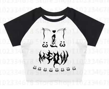 Letter Print Cropped T-Shirt