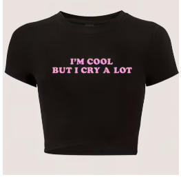 Letter Print Cropped T-Shirt