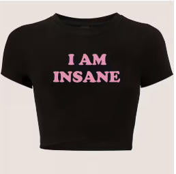 Letter Print Cropped T-Shirt