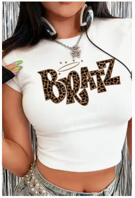 Letter Print Cropped T-Shirt