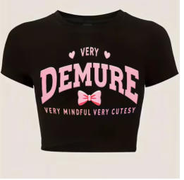 Letter Print Cropped T-Shirt
