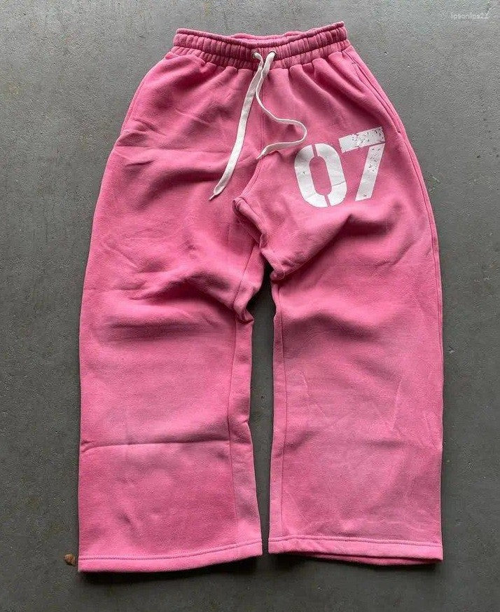 Letter Print Elastic Waist Sweatpants