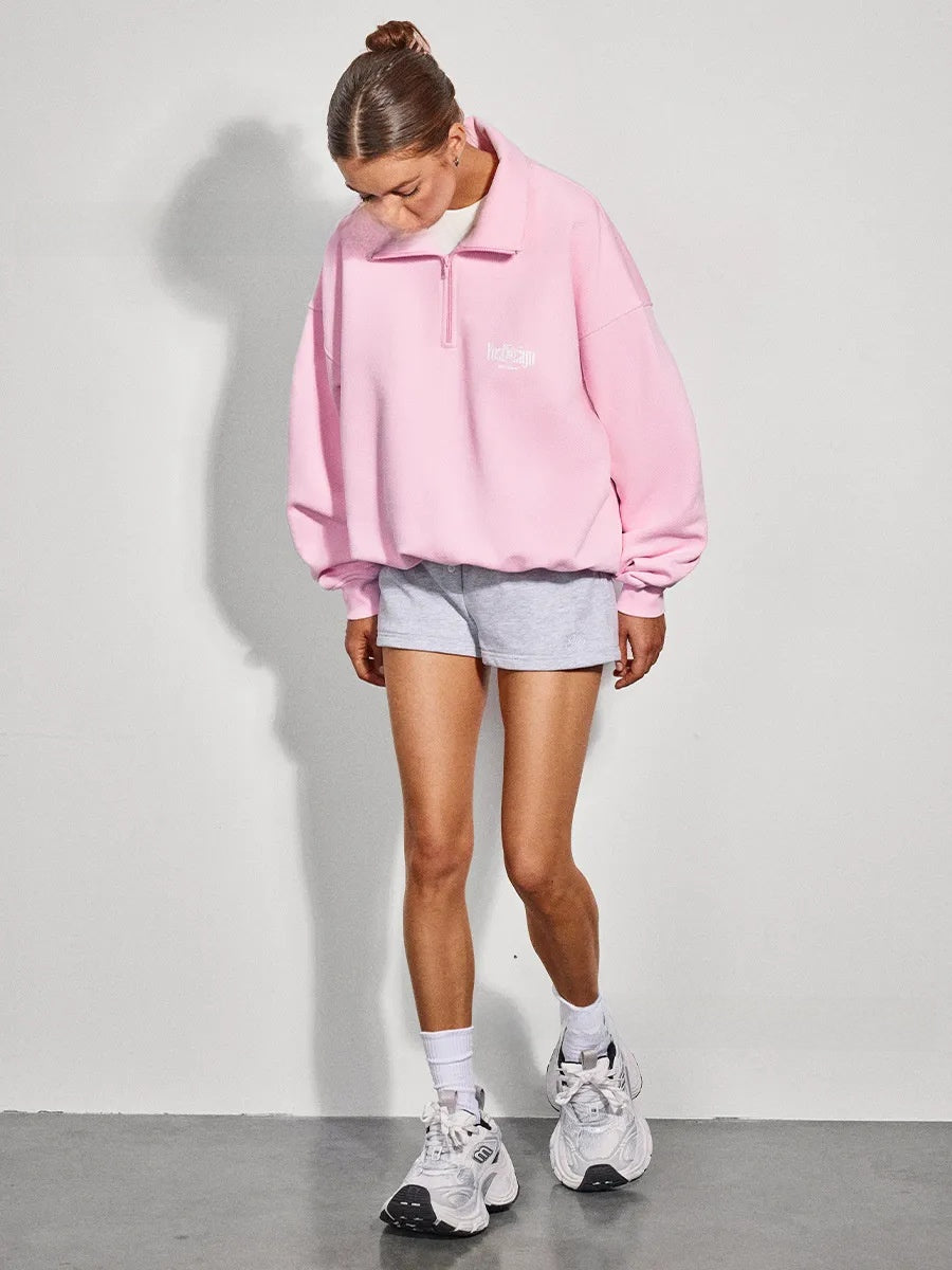 Letter Print Fleece Hooded Sweatshirt