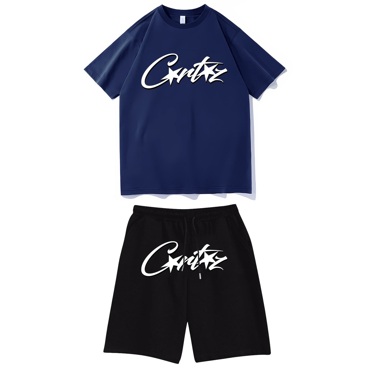 Letter-print hip-hop streetwear set