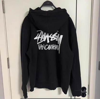 Letter Print Hooded Sweatshirt Loose Fit Urban Streetwear