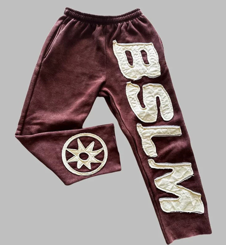 Letter print loose pants