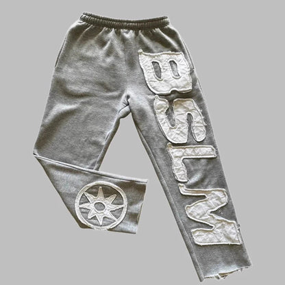 Letter print loose pants