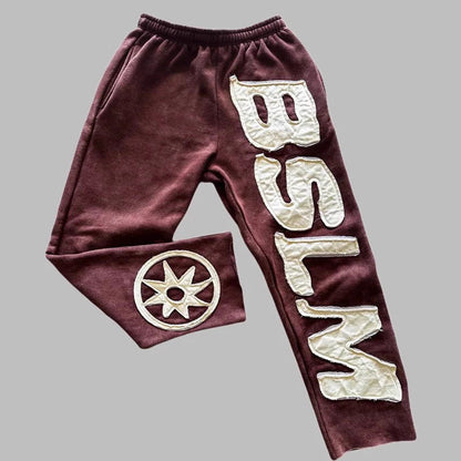 Letter print loose pants