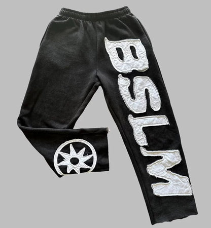 Letter print loose pants