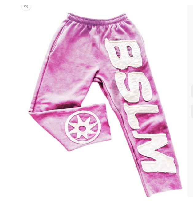 Letter print loose pants
