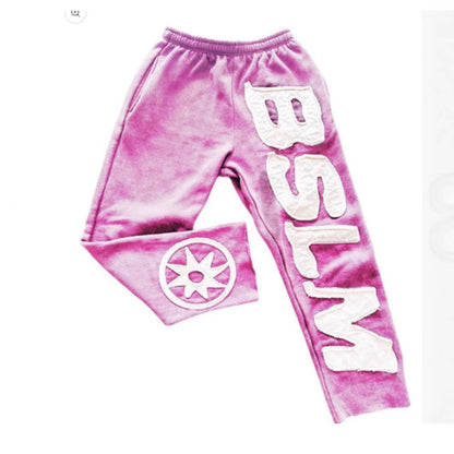 Letter print loose pants