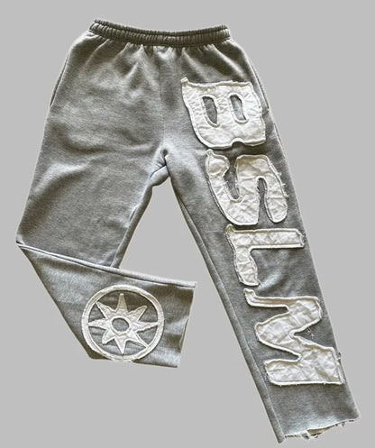 Letter print loose pants