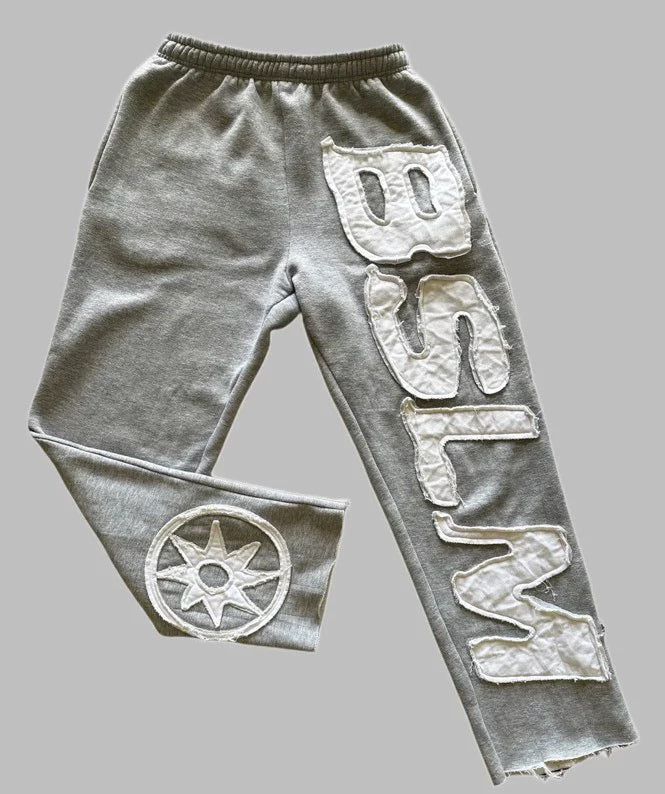 Letter print loose pants