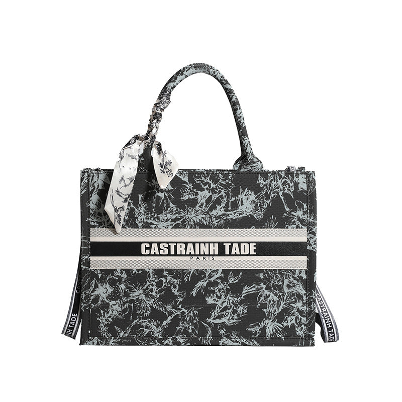 Letter Print PU Tote Bag