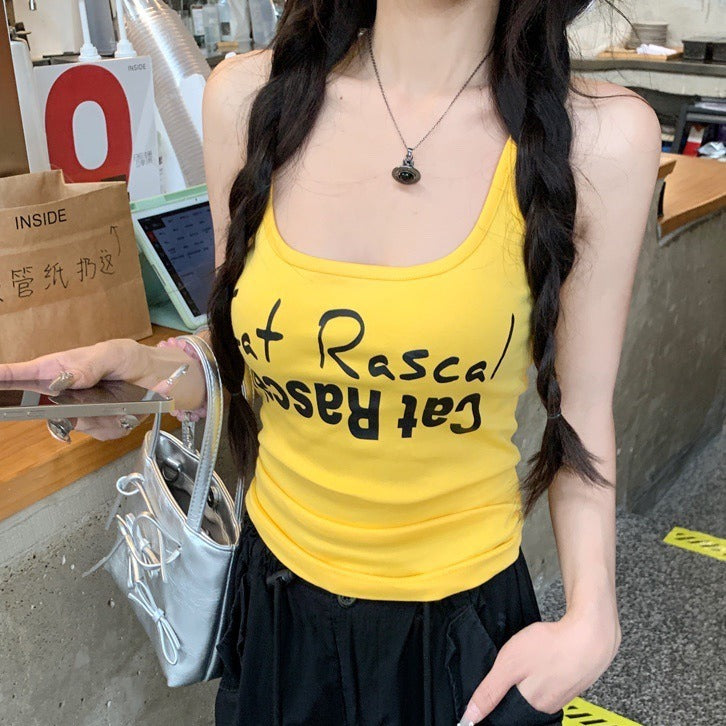 Letter Print Sleeveless Camisole
