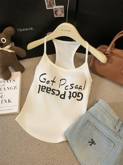 Letter Print Sleeveless Camisole