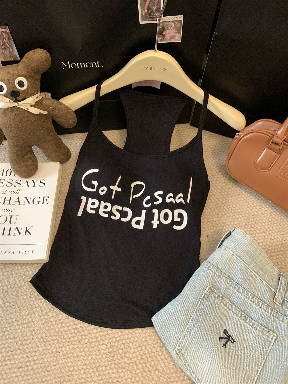 Letter Print Sleeveless Camisole