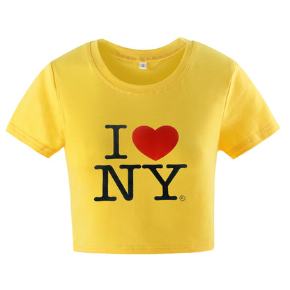 Letter Print Slim Fit Short T-shirt