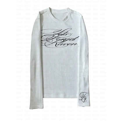 Letter Print Womens Polo Neck Top