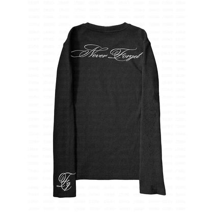 Letter Print Womens Polo Neck Top