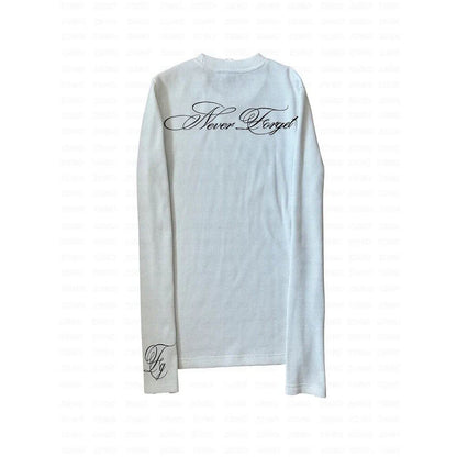 Letter Print Womens Polo Neck Top