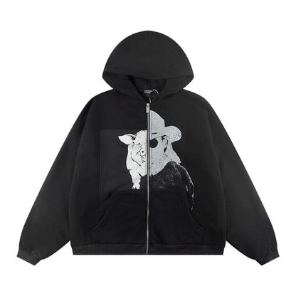 Letter-printed hoodie