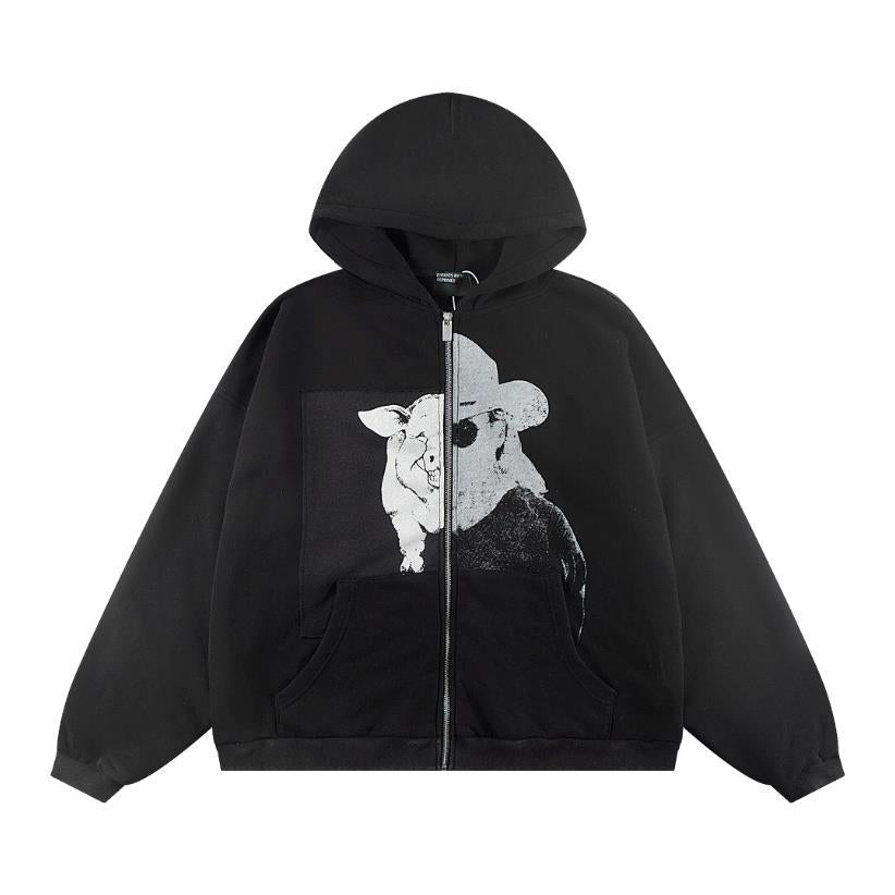Letter-printed hoodie