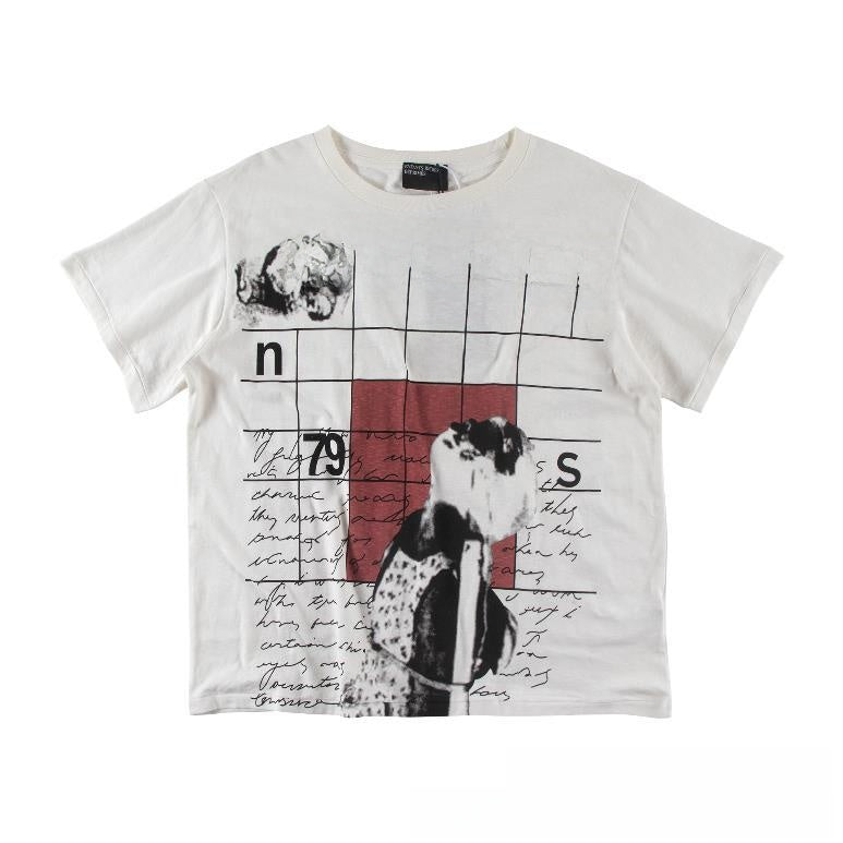 Letter-printed short-sleeved shirt